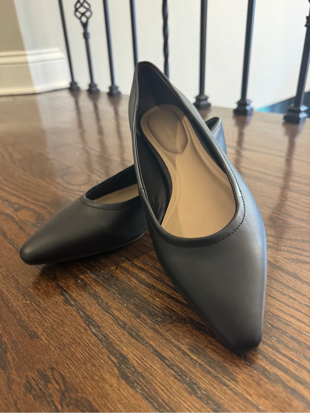 Black Pointed Toe Women's Flats - Minimalist Slip-On